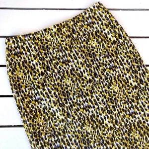 J Crew Multi Colored Textured Leopard Pencil Skirt